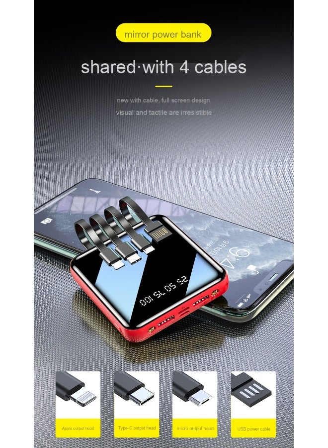 20000mAh Mini Power Bank with Digital Display and Built-in Cable - High Capacity Portable Charger - Image 4