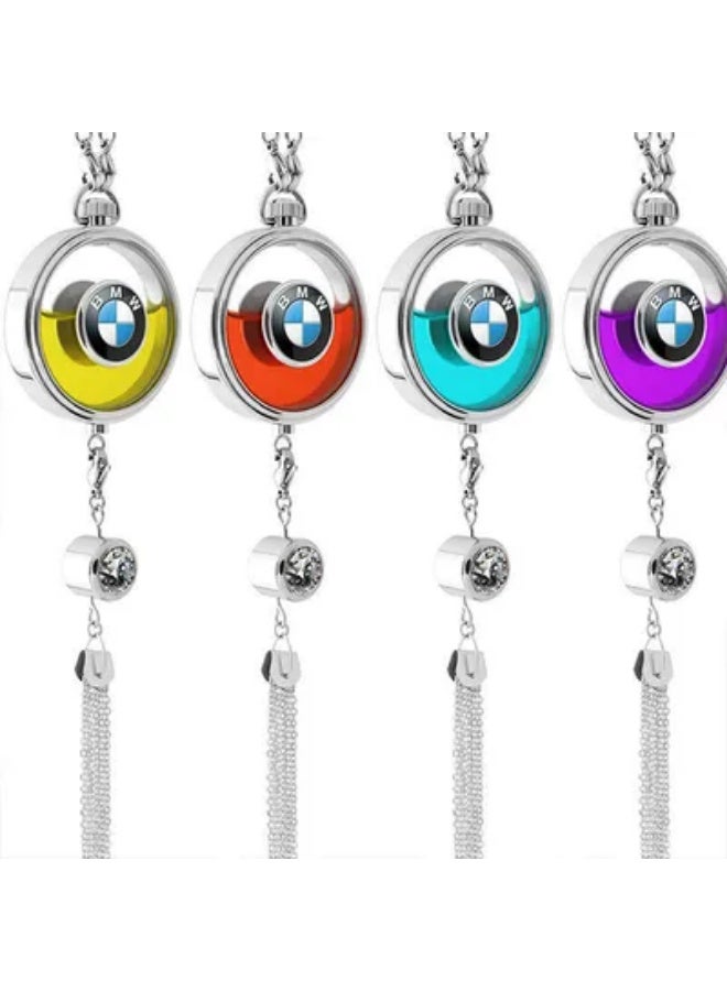 ACLIX Stainless Steel Car Pendant Air Freshener Holder with Crystal Charm – Refillable Aromatherapy Diffuser for Car Interiors - Image 3