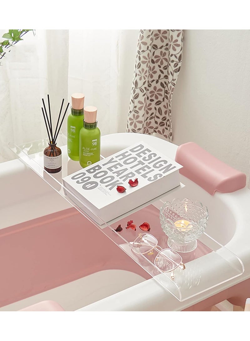 TPGP Acrylic Bathtub Caddy Tray - Clear Acrylic Serving Tray, Spill-Proof Tidy Countertop Organizer, Cosmetics, Perfume, Coffee, Mirror Storage Shelf, Bath Vanity Serve Tray - Image 1