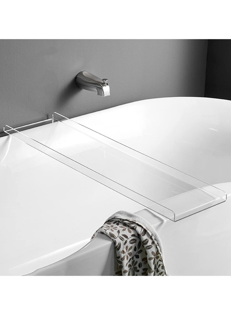 TPGP Acrylic Bathtub Caddy Tray - Clear Acrylic Serving Tray, Spill-Proof Tidy Countertop Organizer, Cosmetics, Perfume, Coffee, Mirror Storage Shelf, Bath Vanity Serve Tray - Image 2
