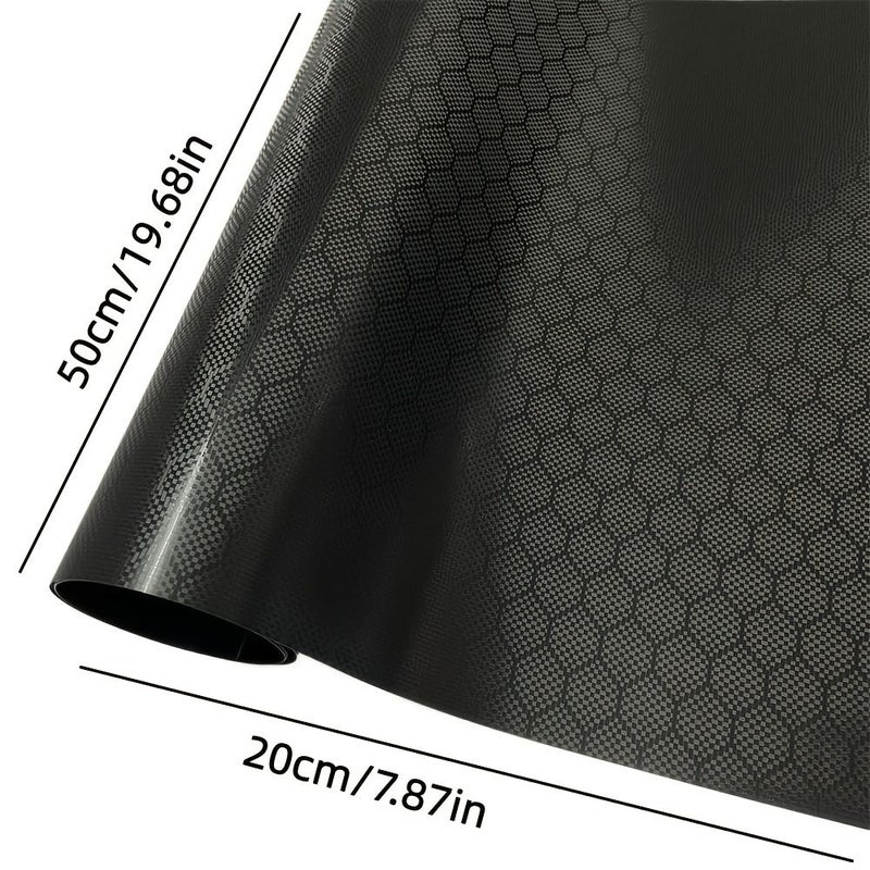1 Roll Automotive Honeycomb Hexagonal Carbon Fiber Black Tint Film 7.87inch 19.69inch Diamond Forged Car Sticker for Cars Motorcycles Vehicle Color Change DIY Interior Modification Waterproof Scratch Resistant Body - Image 2