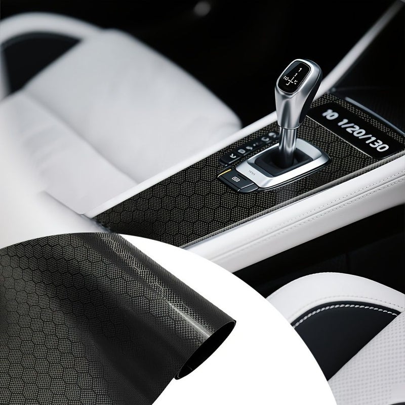 1 Roll Automotive Honeycomb Hexagonal Carbon Fiber Black Tint Film 7.87inch 19.69inch Diamond Forged Car Sticker for Cars Motorcycles Vehicle Color Change DIY Interior Modification Waterproof Scratch Resistant Body - Image 3