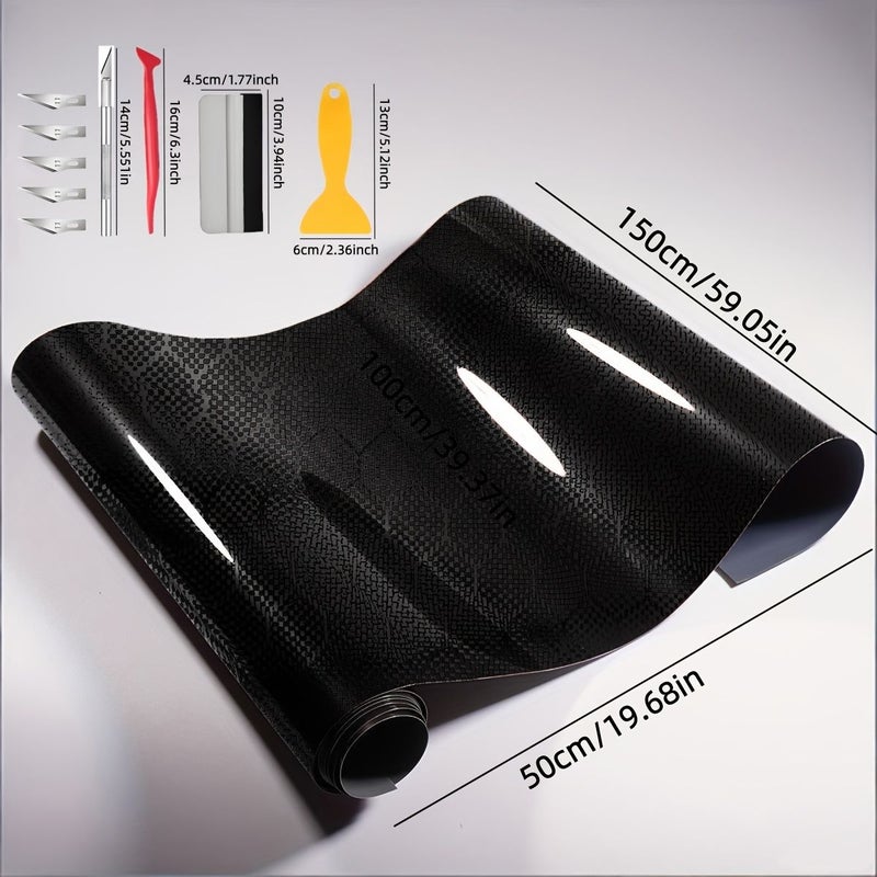 1 Roll Automotive Honeycomb Hexagonal Carbon Fiber Black Tint Film 7.87inch 19.69inch Diamond Forged Car Sticker for Cars Motorcycles Vehicle Color Change DIY Interior Modification Waterproof Scratch Resistant Body - Image 5