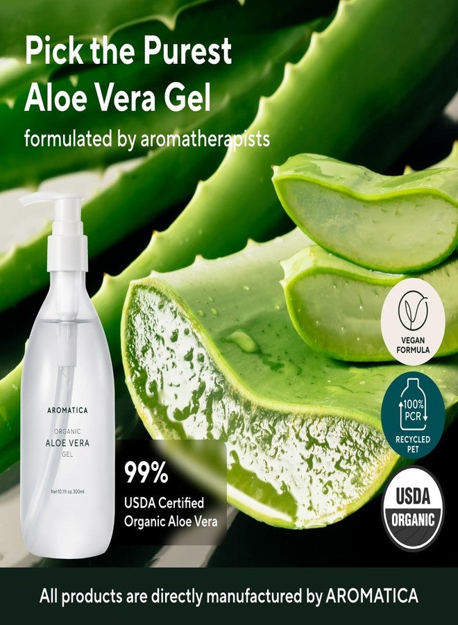 AROMATICA Organic Aloe Vera Gel Gift Set 300ml each - Vegan Body Moisturizer for Irritated Skin, After-Sun Skin Care, Mothers day gifts - Image 2