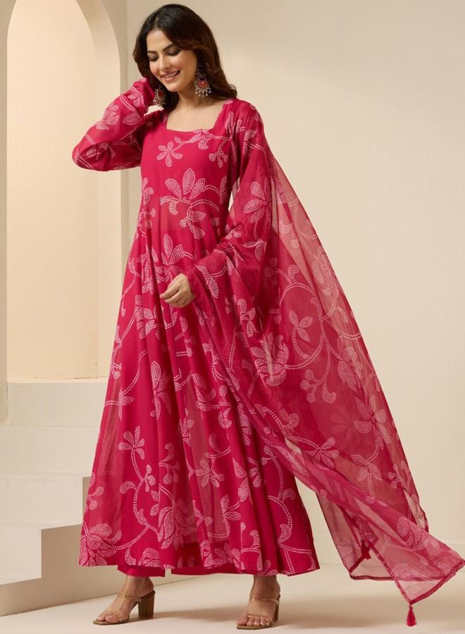 ISHIN Women's Pink 100% Polyester Embroidered Tunic Full Length Palazzo Straight Fit Kurta Set  - Image 3