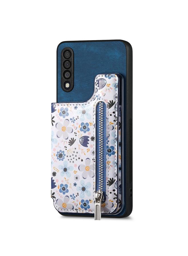 S-TOP Case For Samsung Galaxy A50 Retro Painted Zipper Wallet Back Phone Case - Image 1