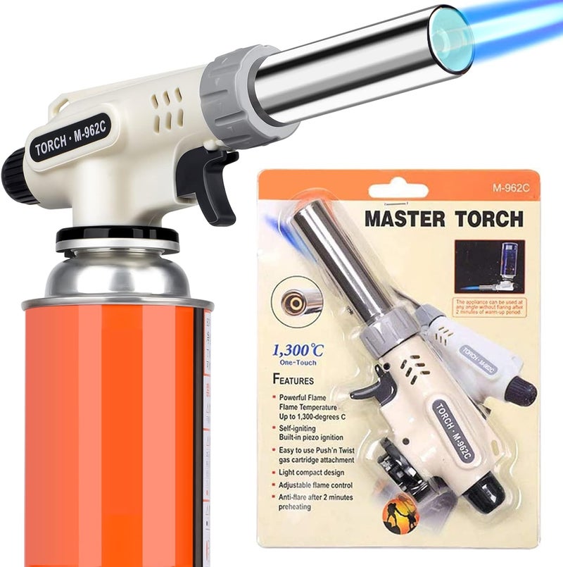 Striludo Culinary Professional Kitchen Butane Torch, Upgrade Creme Brulee Blow Torch for Cooking, Adjustable Flame with Reverse Use - Image 1