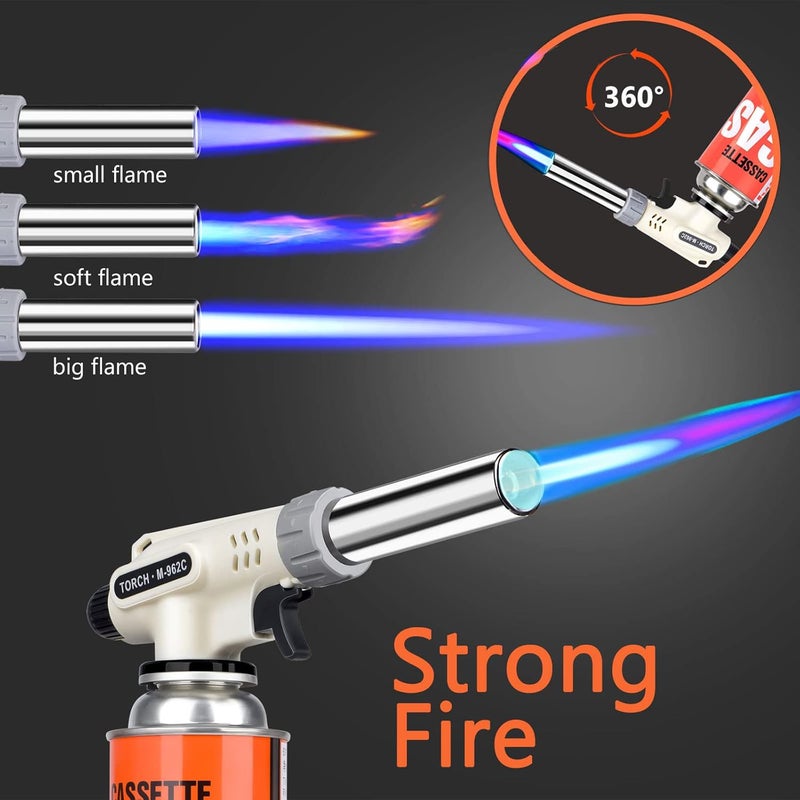 Striludo Culinary Professional Kitchen Butane Torch, Upgrade Creme Brulee Blow Torch for Cooking, Adjustable Flame with Reverse Use - Image 3