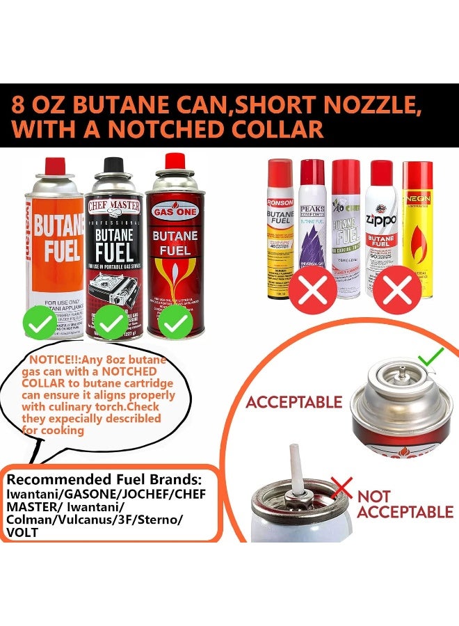 Striludo Culinary Professional Kitchen Butane Torch, Upgrade Creme Brulee Blow Torch for Cooking, Adjustable Flame with Reverse Use - Image 4
