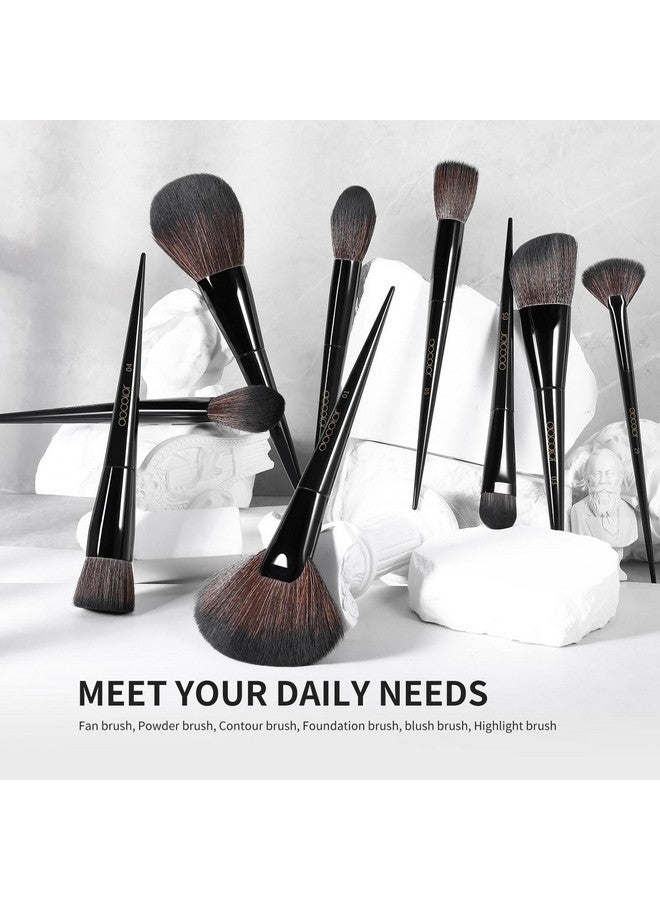 docolor Makeup Brushes Set Professional 30Pcs Obsidian Makeup Brushes Premium Synthetic Powder Kabuki Foundation Contour Blush Concealer Eye Shadow Blending Eyeliner Crease Eyebrow Make Up Brush Kit - Image 3