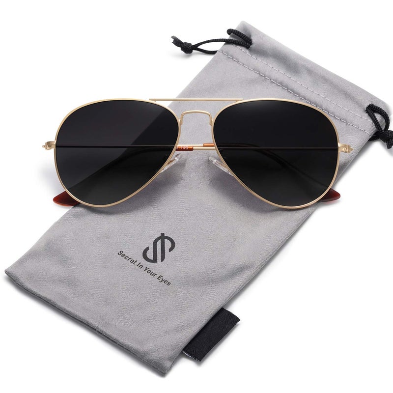 SOJOS Classic Aviator Polarized Sunglasses for Men Women Vintage Retro Style,Gold/Gradient Grey,62mm - Image 2