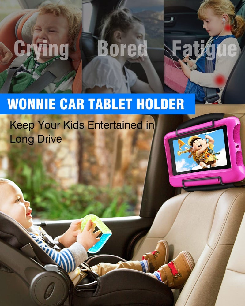 WONNIE Upgrade Tablet Holder for Car, Car Headrest Mount Holder for Back Seat, Car Tablet Mount for Kids with Silicone Strap & Anti-Slip Holding Clamps, Fits All 10-12.9" Tablets - Image 2