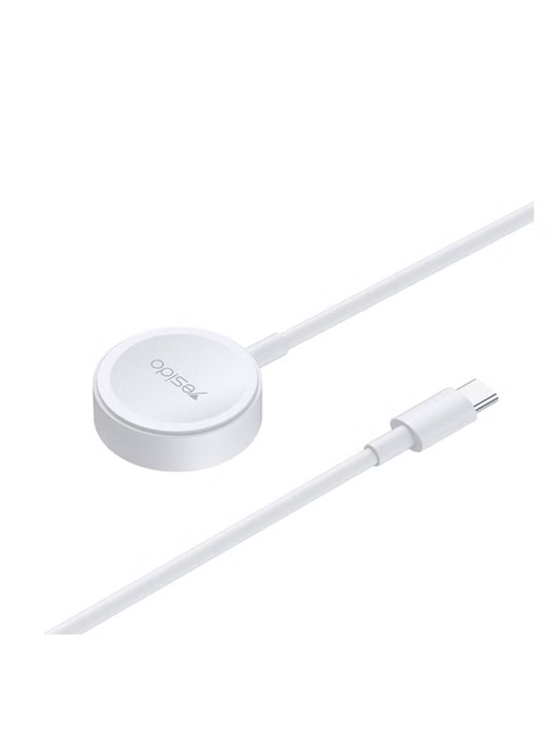 Yesido Yesido Watch Magnetic Charger From USB-C Cable, 1 Meter, White - CA112 - Image 1