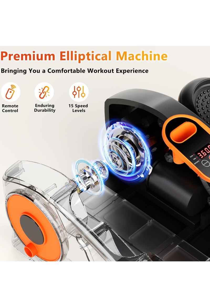 XiuWoo Under Desk Elliptical Machine, Ellipse Leg Exerciser for Seniors with 15 Adjustable Speed, Quiet & Portable Seated Pedal Exerciser, Ellipse Leg Exerciser While Sitting for Seniors  - Image 2