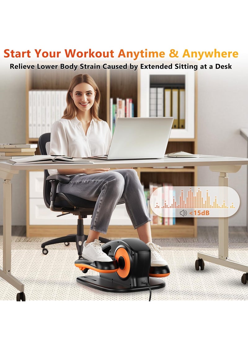 XiuWoo Under Desk Elliptical Machine, Ellipse Leg Exerciser for Seniors with 15 Adjustable Speed, Quiet & Portable Seated Pedal Exerciser, Ellipse Leg Exerciser While Sitting for Seniors  - Image 3