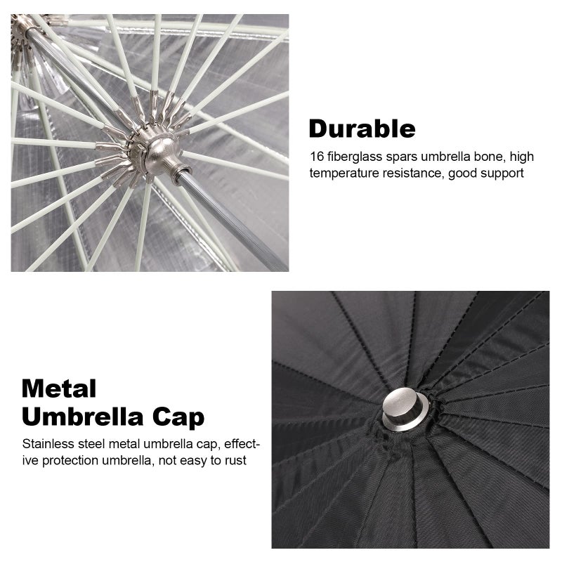 Godox UB-165W 65" 165cm Black White Parabolic Deep Reflective Umbrella Studio Soft Light 65in Large Umbrella with Withe Diffuser Cover for Photography Video Studio Shooting - Image 2