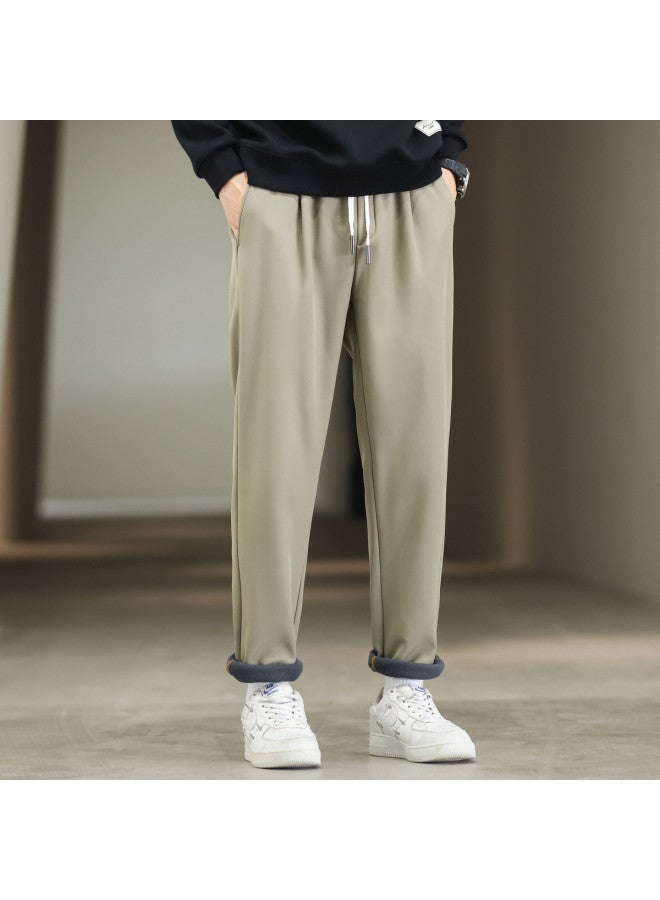 Fapai Winter Casual Pants Elastic Waist Straight Leg Versatile Fashion Trousers - Image 4