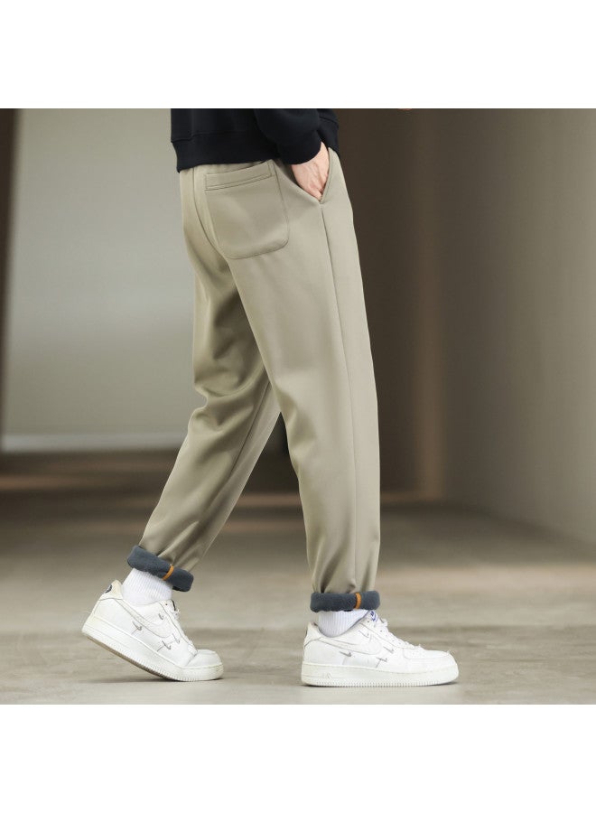 Fapai Winter Casual Pants Elastic Waist Straight Leg Versatile Fashion Trousers - Image 5