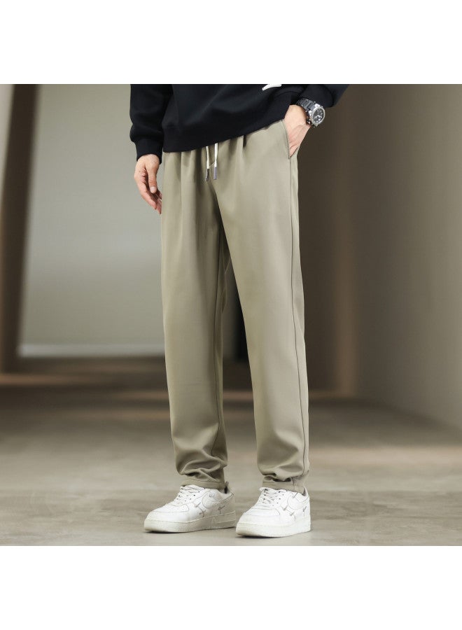 Fapai Winter Casual Pants Elastic Waist Straight Leg Versatile Fashion Trousers - Image 3