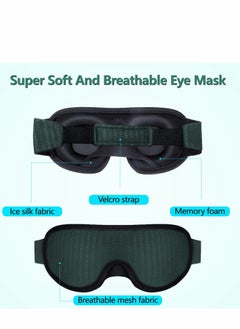 Excefore Sleep Mask Eye for Sleeping, 3D No Wing Design Sleeping with Breathable Mesh Super Soft Silk Masks Women and Man Natural Cotton Filled Blackout Blindfold Green  - Image 5