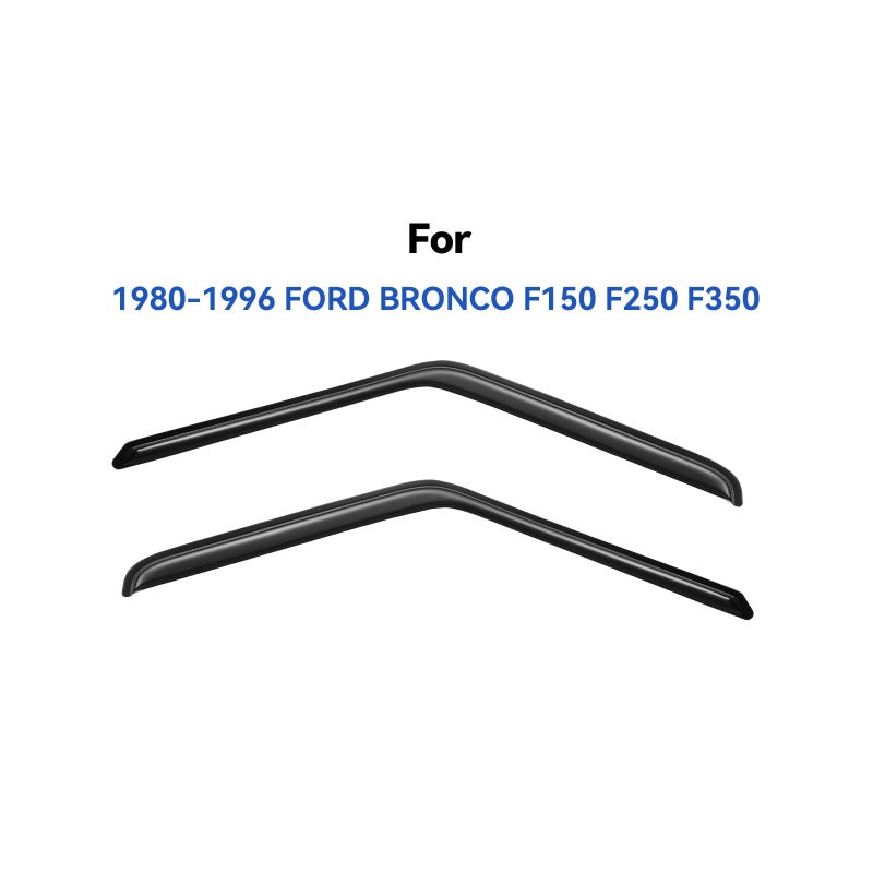 YQAUTEC Window Visors Rain Guards for 1980-1996 Ford Bronco, Out-Channel Window Vent Wind Deflectors Visors Shades for 80-96 F150 F250 F350 Standard Cab, for 2 Front Doors - Image 3