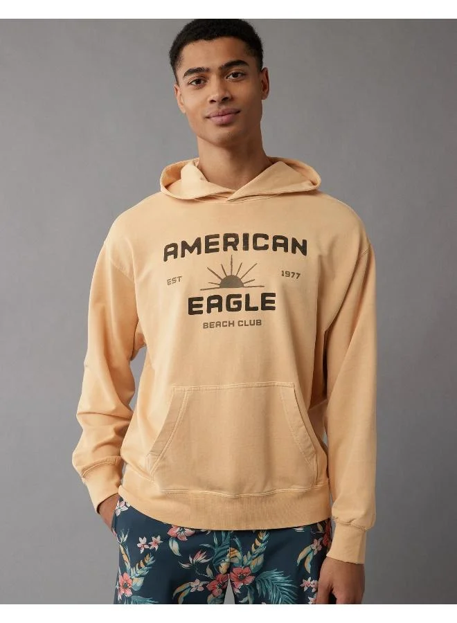 American Eagle Stretch Bonfire Graphic Hoodie