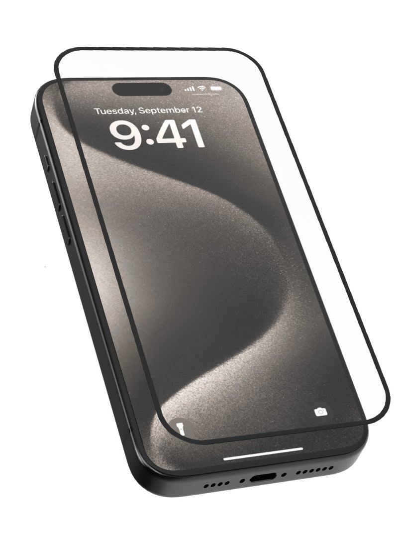 LEVELO iPhone 16 Pro Max Screen Protector 2.5D Silk Print HD Glass with Silicone Edge / Super Smooth & Responsive / Scratch Resistant Glass / Impact Resistance Protector - Clear - Image 1