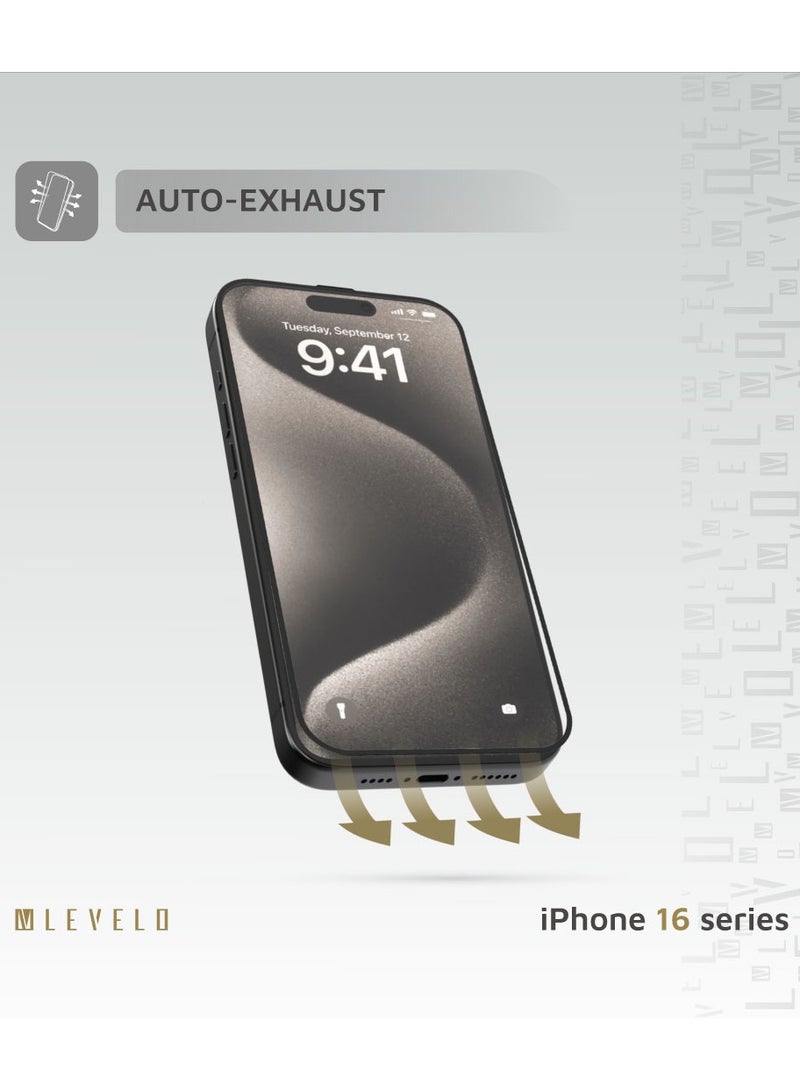 LEVELO iPhone 16 Pro Max Screen Protector 2.5D Silk Print HD Glass with Silicone Edge / Super Smooth & Responsive / Scratch Resistant Glass / Impact Resistance Protector - Clear - Image 5