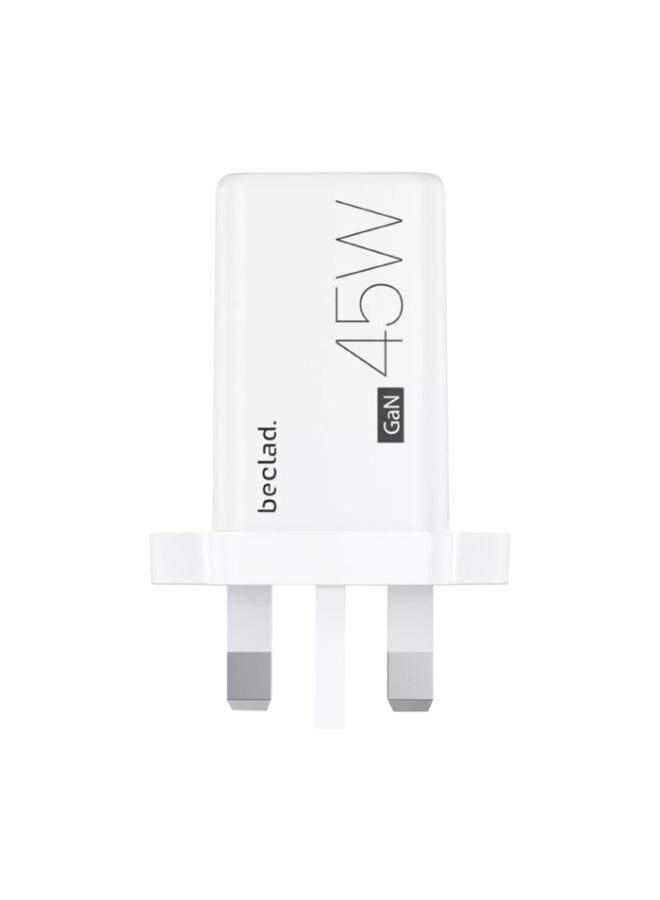 BECLAD 45W Adapter – Designed for Samsung Galaxy white - Image 1