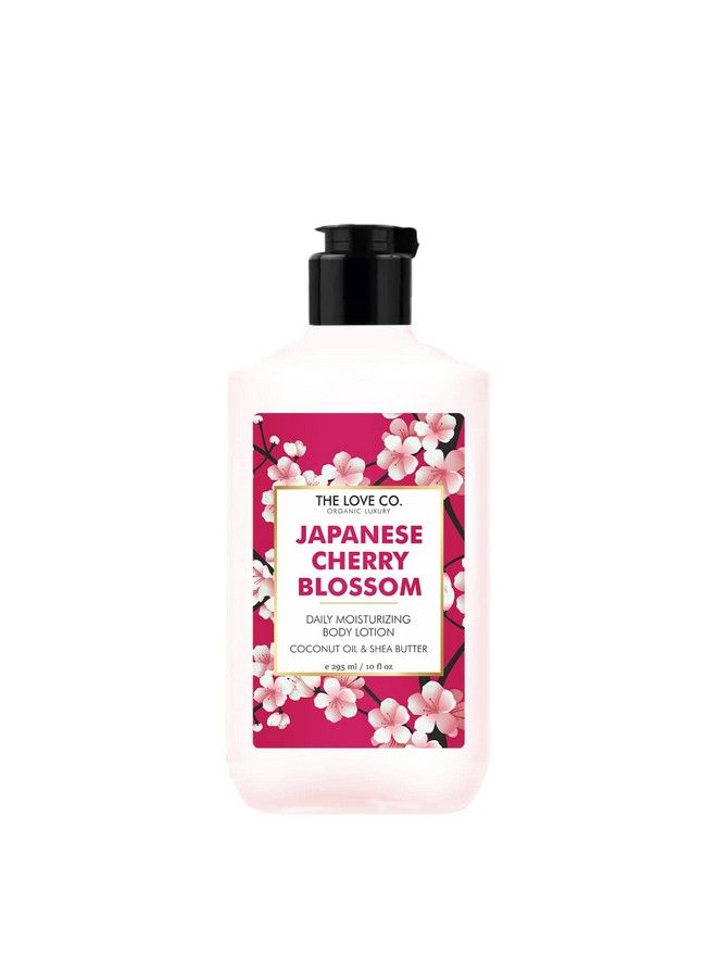THE LOVE CO. غسول الجسم بأزهار الكرز اليابانية، غسول الجسم للبشرة الجافة، للنساء والرجال؛ لوشن الجسم للبشرة الجافة بزيت الجوجوبا وزبدة الشيا وفيتامين E 250 مل - Image 2
