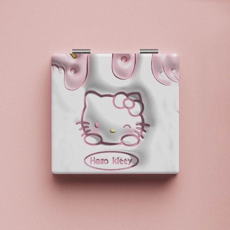 Sanrio Folding Mirror Makeup Mirror Desktop Portable Double-Sided Folding Small Mirror Folding Portable Makeup Mirror Gift - Image 5