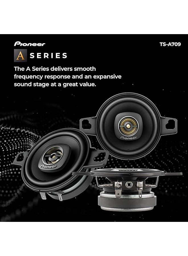 Pioneer Ts-A709 A Series 2-3/4” 2-Way, 450 W Max Power, 16Mm Tweeter – Coaxial Speaker (Pair), Black - Image 2