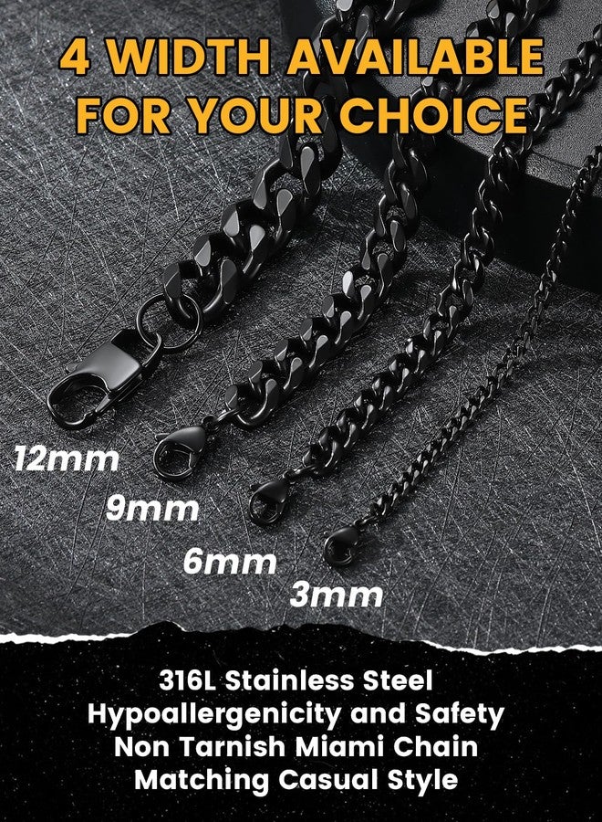 KeyStyle Black Curb Chains For Rapper, 3mm Cuban Link Necklace Gunmetal Basic Jewelry, 22 inches - Image 4