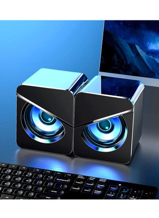 سماعات كمبيوتر سطح مكتب أنيقة، مكبر صوت صغير مزود بمنفذ USB مع صوت ستيريو، مكبرات صوت للكمبيوتر الشخصي، التحكم في مستوى الصوت للوسائط المتعددة، مكبر صوت بإضاءة LED، مكبر صوت مضخم صوت لشاشة الكمبيوتر الشخصي، الكمبيوتر المحمول، الألعاب، الهواتف الذكية - pzsku/ZE222216ED58CE17AA499Z/45/_/1695783312/b32e5ca9-4e8c-4fb8-ab3d-62f9c4d58058