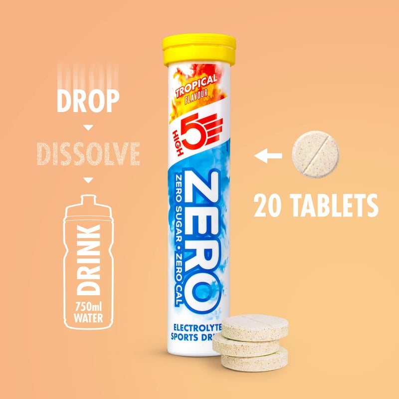 High5 ZERO Electrolyte Tablet - Hydration Tablets Enhanced with Vitamin C - 0 Calories & Sugar Free - Boost Hydration, Performance & Wellness - Tropical, 20 Tablets (20x, Pack of 1) - Image 3