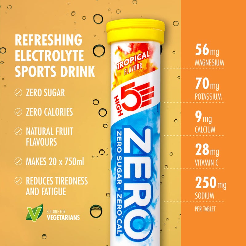 High5 ZERO Electrolyte Tablet - Hydration Tablets Enhanced with Vitamin C - 0 Calories & Sugar Free - Boost Hydration, Performance & Wellness - Tropical, 20 Tablets (20x, Pack of 1) - Image 2