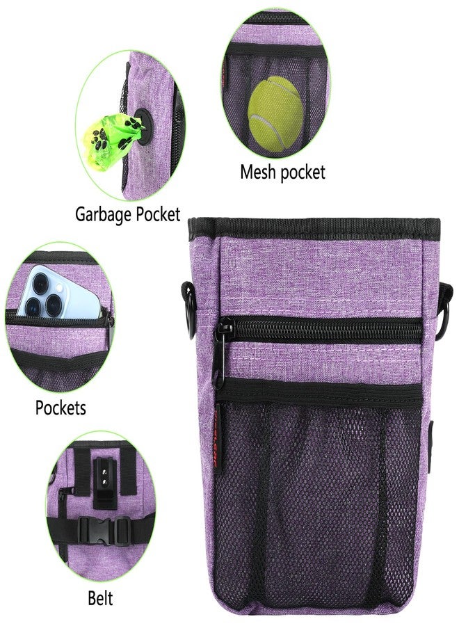kissleaf Dog Treat Pouches for Pet Training with Magnetic Closure Treat Pouches for Pet Training,Large Dog Treat Training Pouch and Dog Clicker,Training Treat Pouch Built-In Poop Bag Dispenser-Purple. - Image 3