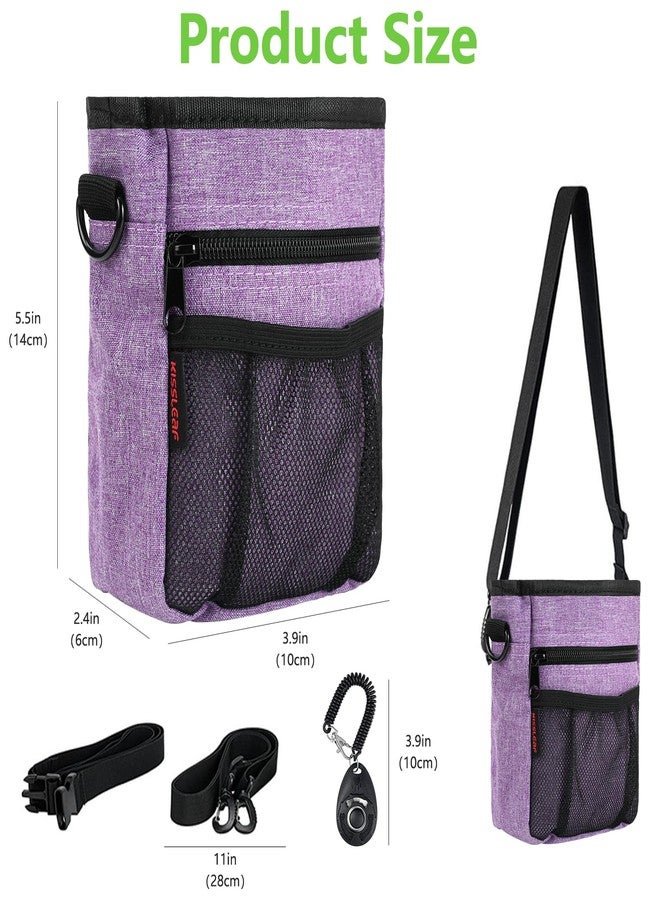 kissleaf Dog Treat Pouches for Pet Training with Magnetic Closure Treat Pouches for Pet Training,Large Dog Treat Training Pouch and Dog Clicker,Training Treat Pouch Built-In Poop Bag Dispenser-Purple. - Image 5