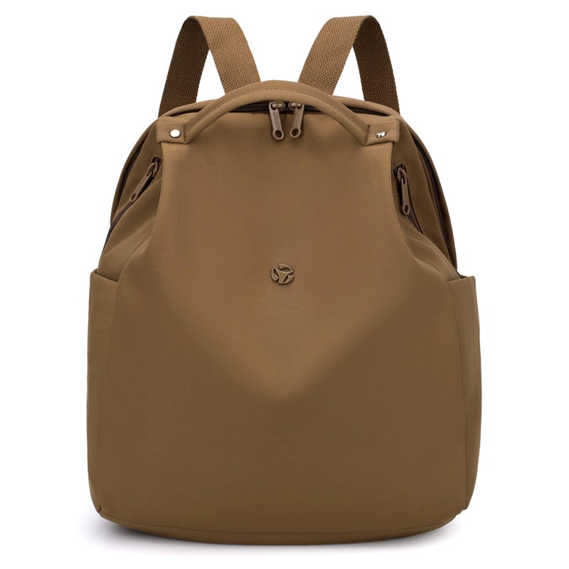 Nawoshow Mini Nylon Women Backpacks,Small Ladies backpacks Casual Lightweight Shopping Travel Daypack (Brown) - Image 1