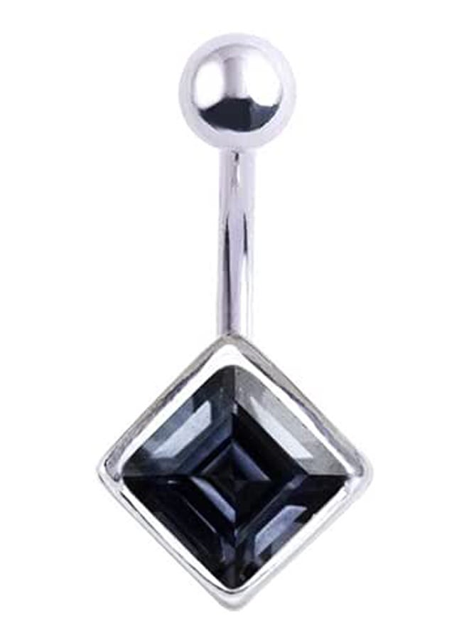 Generic Square Gem Navel Belly Bar Piercing Jewelry 