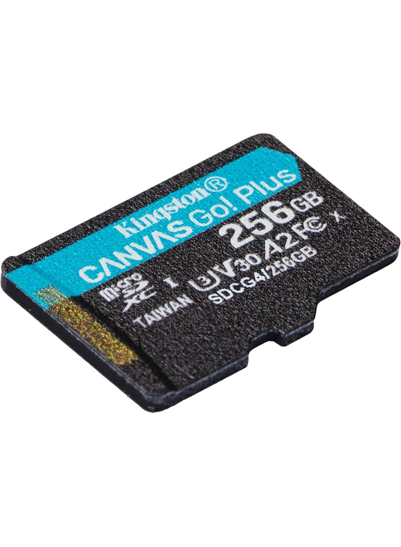 Kingston Canvas Go Plus microSDXC Memory Card Gen4 200MB/s A2 U3 V30 Single Pack w/o ADP Card only-SDCG4/256GB | - Image 2