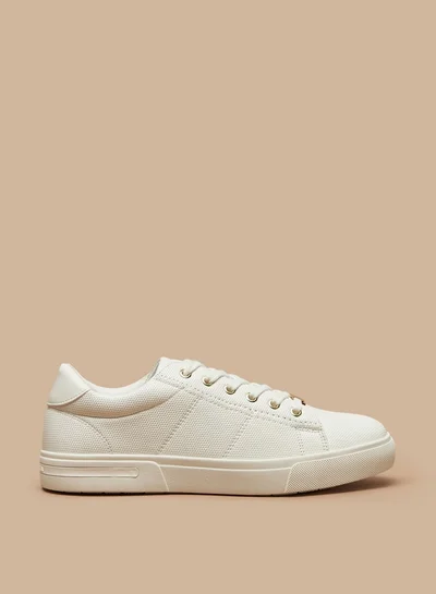 Flora Bella By Shoexpress Women's Textured Lace-Up Low Ankle Casual Shoes Sneakers