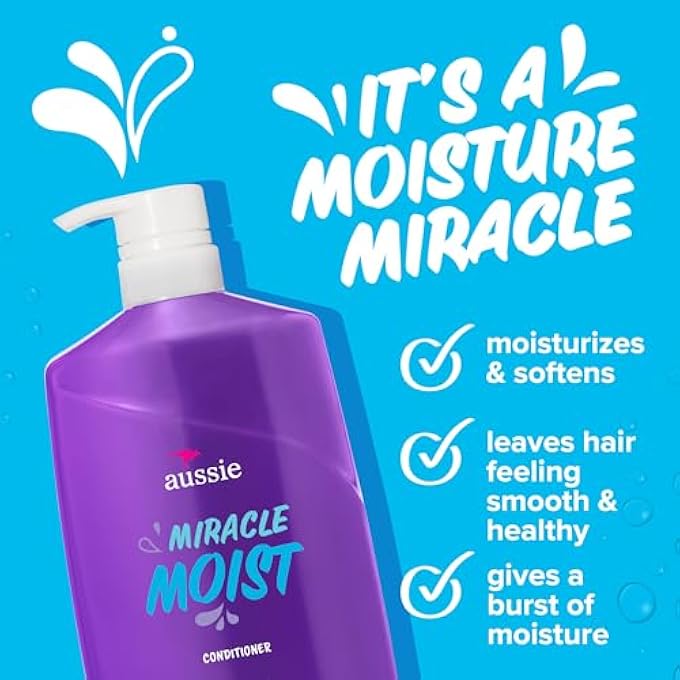 Aussie MIRACLE MOIST WITH AVOCADO & JOJOBA OIL, PARABEN FREE CONDITIONER, 26.2 FL OZ - Image 3