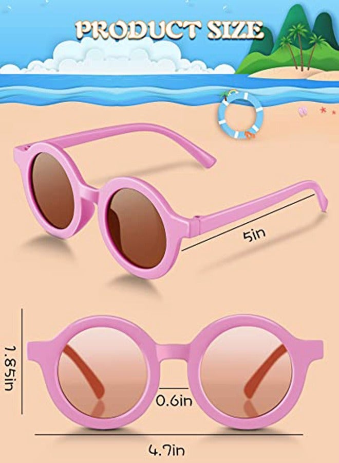 Kids Sunglasses Retro lovely Round Sunglasses for Kids Girls Boys Sunnies UV400 Protection Sun Glasses Flexible Frame for Girls Boys Age 2-10 Morandi Sunglasses Fashion Beach Holiday (Blue+Purple) - Image 4