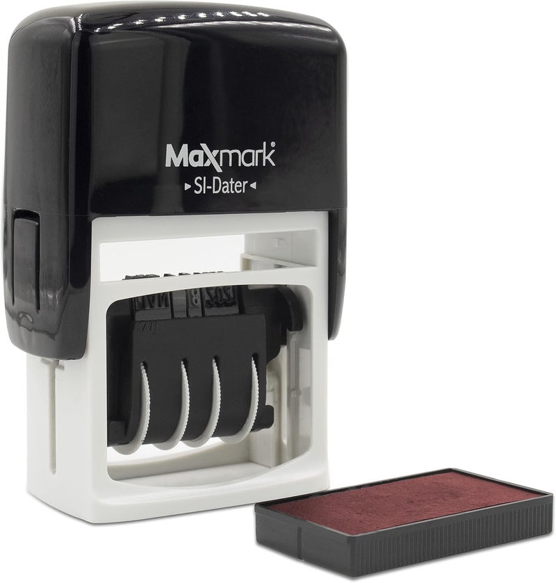 ماكس مارك MaxMark Dater 4000، ختم تاريخ يعمل بنفسه – لون أحمر - Image 3