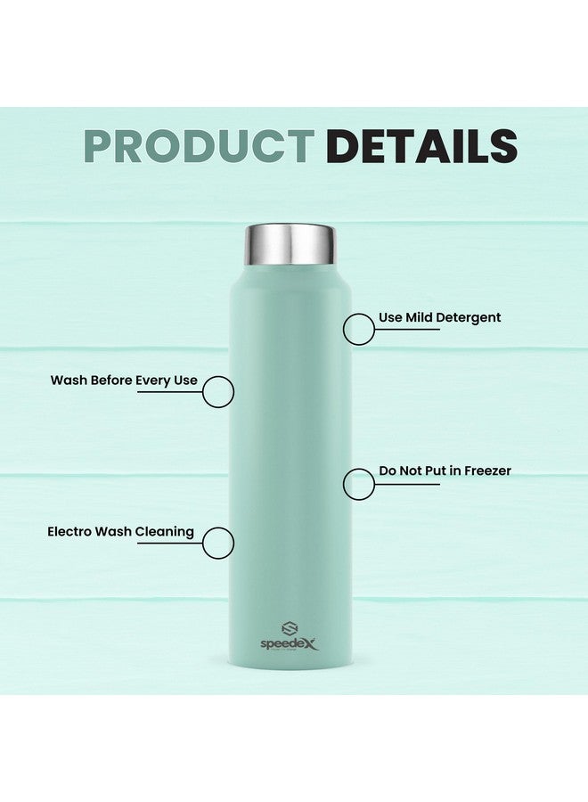 Speedex Stainless Steel Pastel Green Water Bottle 1 Litre with Screw Cap | Leak Proof & BPA Free | Fridge Safe Bottle for School, Gym, Office | For Boys, Girls, Men, Women, Kids - Image 4