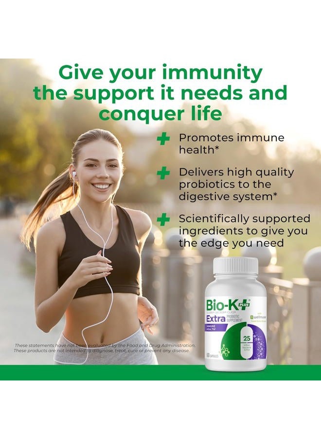 Bio-K Plus Bio K+ Vegan Probiotics for Immune Health, with Wellmune – Probiotic Supplement to Support Immunity, Maintains Digestive Health, Delayed Release Technology, Gluten Free, 25 Billion CFU – 60 Capsules - Image 5