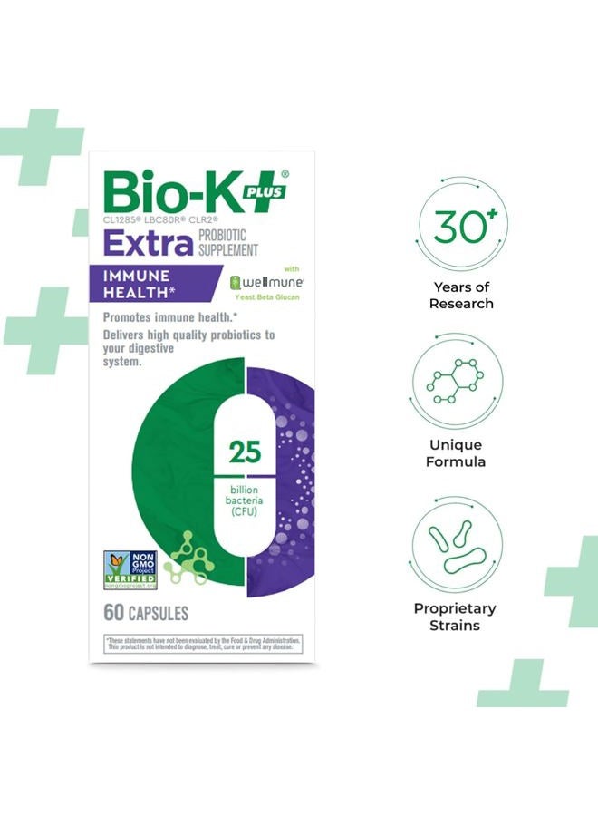 Bio-K Plus Bio K+ Vegan Probiotics for Immune Health, with Wellmune – Probiotic Supplement to Support Immunity, Maintains Digestive Health, Delayed Release Technology, Gluten Free, 25 Billion CFU – 60 Capsules - Image 4