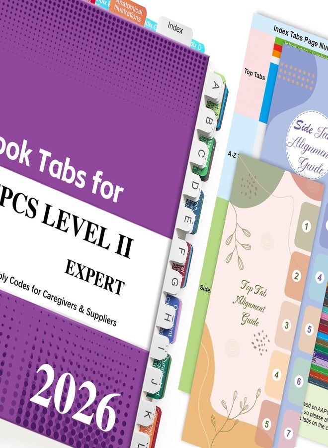 Ubenic Index Tabs for AAPC Version HCPCS Level II 2026, Upgraded Complete Book Tabs Set (Book not Included), Color-Coded Tabs for Every Chapter with Code Ranges, Laminated & Waterproof & Repositionable - Image 1