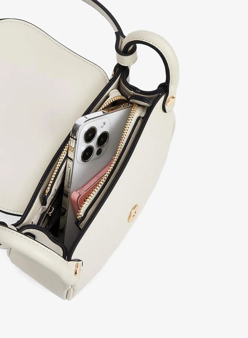 Celeste IVORY Embroidered Flap Crossbody Bag With Button Closure for Women | Best Price UAE